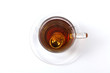 Tasse von oben mit Tee-Ei