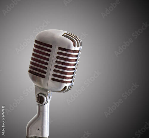 Photo: vintage microphone isolated vintage microphone isolated