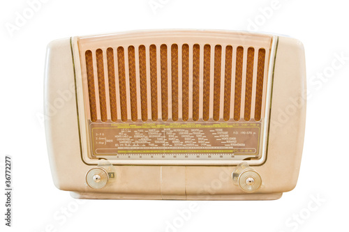 Photo: vintage radio isolated with clipping path vintage radio isolated with clipping path