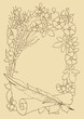 Vector frame of a scroll with the pen Vector frame of a scroll with the pen
