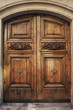 Old wooden door with ornaments Old wooden door with ornaments