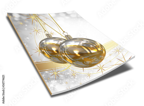 Illustration: Libro con ilustraciones 3d de bolas de Navidad Libro con ilustraciones 3d de bolas de Navidad