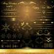 Calligraphic golden design elements