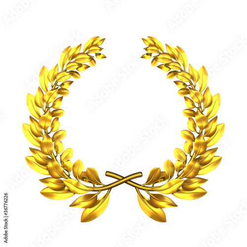 Illustration: laurel wreath golden laurel wreath golden
