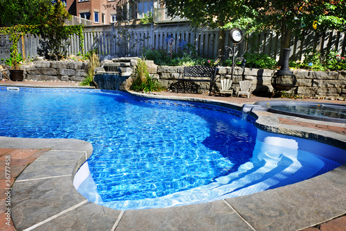 Photo: Swimming pool with waterfall Swimming pool with waterfall