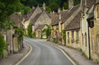 Cottages and main street in Castle Combe, Cotswolds, UK