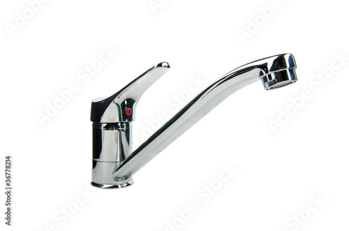 Photo: Chrome tap against the background Chrome tap against the background