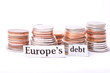 Europe's debt with stack of cash