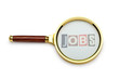Unemployment concept with magnifying glass