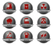 vector buttonset / grey *** fossil energy sources