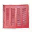 bordeaux wooden window shutters closed