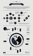 elements of infographics with a map of America in retro style