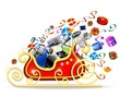 Slitta Natale Tecnologia-Technological Christmas Sleigh-Vector Slitta Natale Tecnologia-Technological Christmas Sleigh-Vector