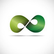 Logo infinite with arrows. Green recycling # Vector