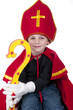 Boy playing Dutch Santa Claus Sinterklaas