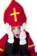 Photo: boy surpised Santa boy surpised Santa