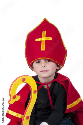 Photo: Boy playing Dutch Santa Claus Sinterklaas Boy playing Dutch Santa Claus Sinterklaas