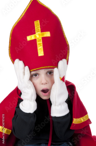 Photo: boy surpised Santa boy surpised Santa