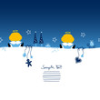 Card 2 Christmas Angels & Symbols Blue