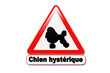 Panneau attention chien hystérique Panneau attention chien hystérique