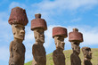 Moais in Anakena beach, Easter island (Chile)