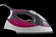 Steam Iron on Black Background Horizontal