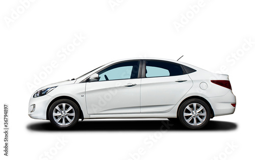Photo: Wite isolated car Wite isolated car