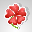 Red flower on on paper stickers