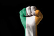 Fist painted in colors of ireland flag Fist painted in colors of ireland flag