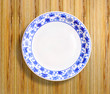 Painted plate on  wood