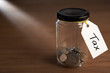 Coins in a jam jar