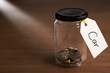 Coins in a jam jar