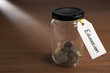 Foto: Coins in a jam jar Coins in a jam jar