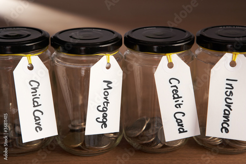 Photo: Coins in a jam jar Coins in a jam jar