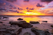 Photo: Tropical beach at sunset. Tropical beach at sunset.