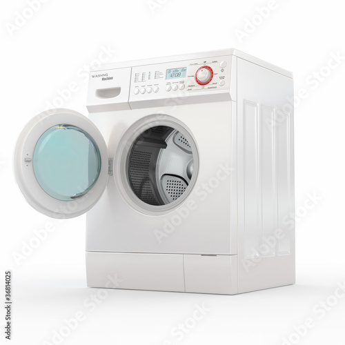 Illustration: Washing machine. 3d Washing machine. 3d