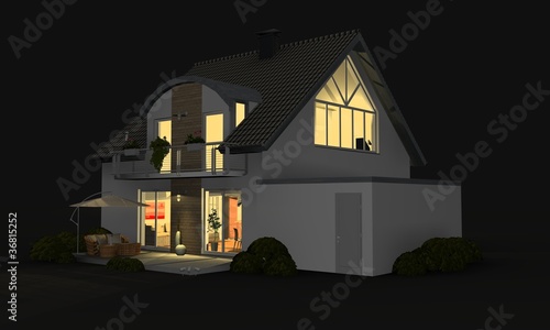 Illustration: 3d detached house 3d detached house