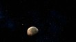 The moon (planet) in the star sky The moon (planet) in the star sky