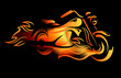 fiery motorcycle vector illustration