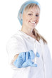 Pretty doctor holding a syringe