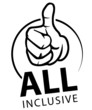all inclusive button brush daumen oben hoch ok