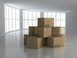 Moving House concept - empty room with boxes Moving House concept - empty room with boxes