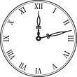 Black wall clock. vector illustration