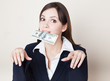 Young woman with 100 dollars in her mouth Young woman with 100 dollars in her mouth