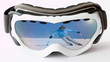 Skiing, winter - reflection in goggles of the skiing male