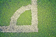 Artificial turf on soccer football field Artificial turf on soccer football field
