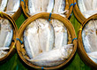 Mackerel fish in bamboo basket Mackerel fish in bamboo basket