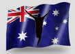 Country Flag Sport Icon Silhouette Australia Cricket Bowled