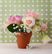 Bouquet of white and pink roses Bouquet of white and pink roses