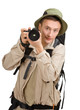 young man dressed in a tourist